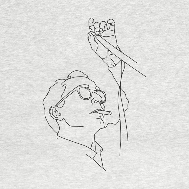 Jean-Luc Godard minimal line drawing by frndpndrlc